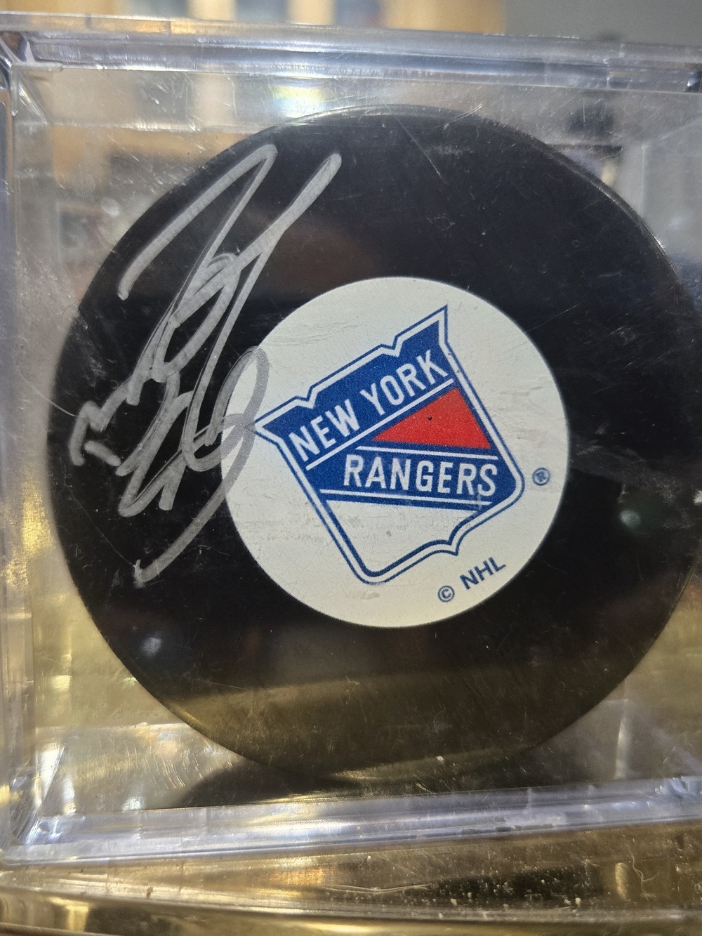 NY Rangers Signed Mike Richter Hockey Puck Official NHL Licensed, Father's Day